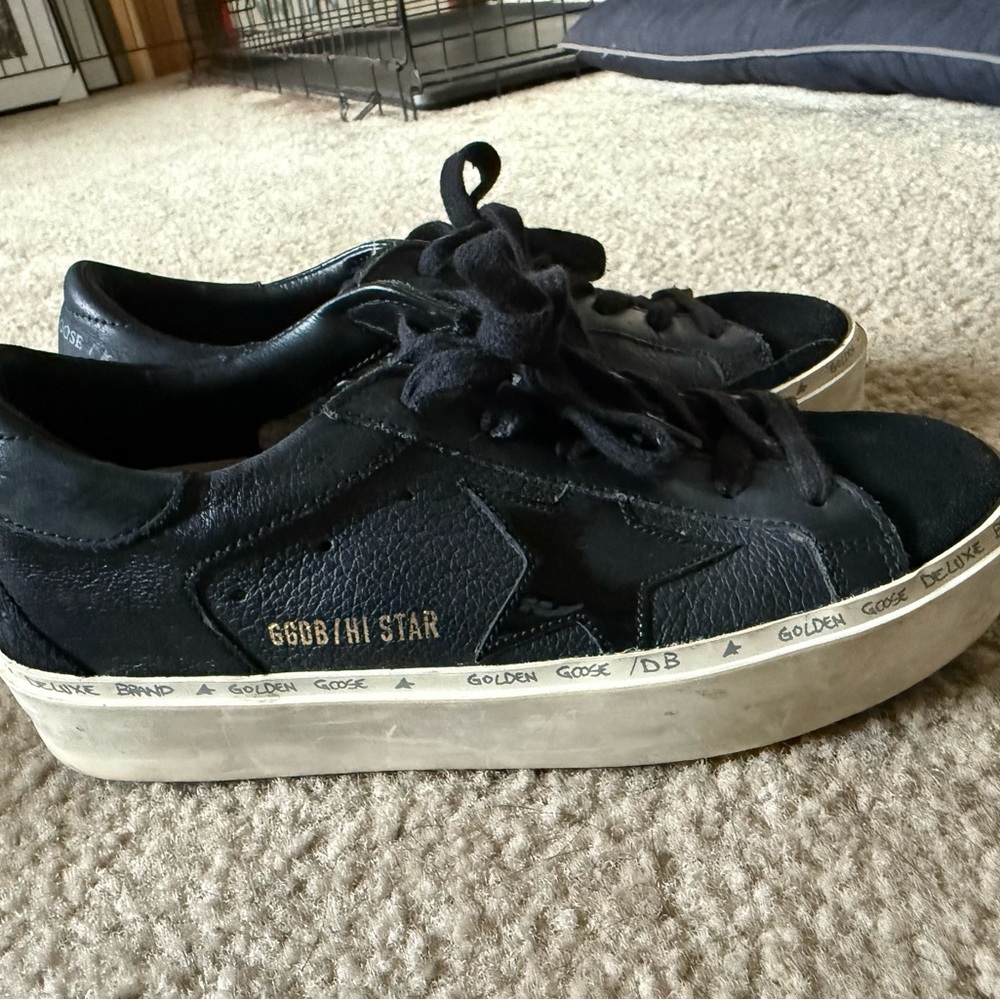 Golden Goose Black Star Sneakers hi star